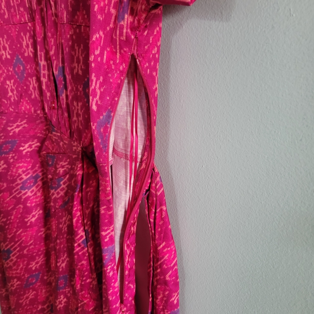 LAUREN RALPH LAUREN Size 2 Geo-Print Shantung Midi Dress - Picture 8 of 14